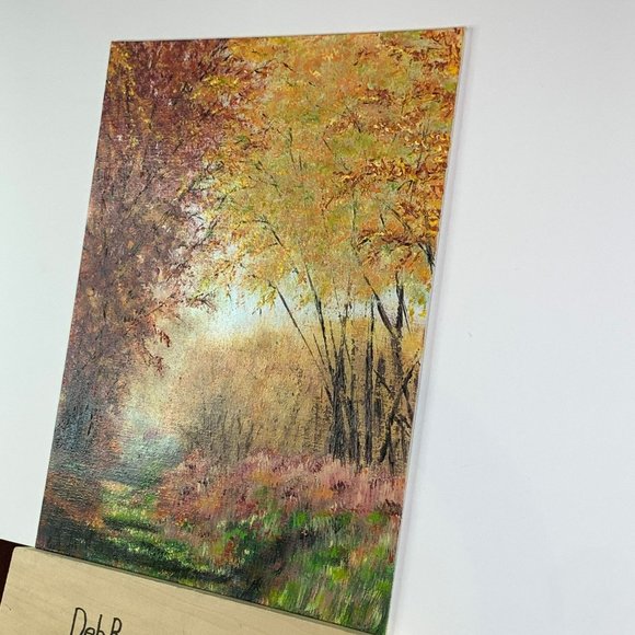 Shades of Autumn, 11 x 14 Acrylic Painting, Fall Theme Landscape Artwork - Picture 8 of 9